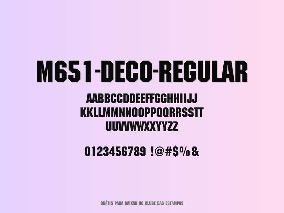 Fonte M651 Deco Regular Grátis Para Baixar