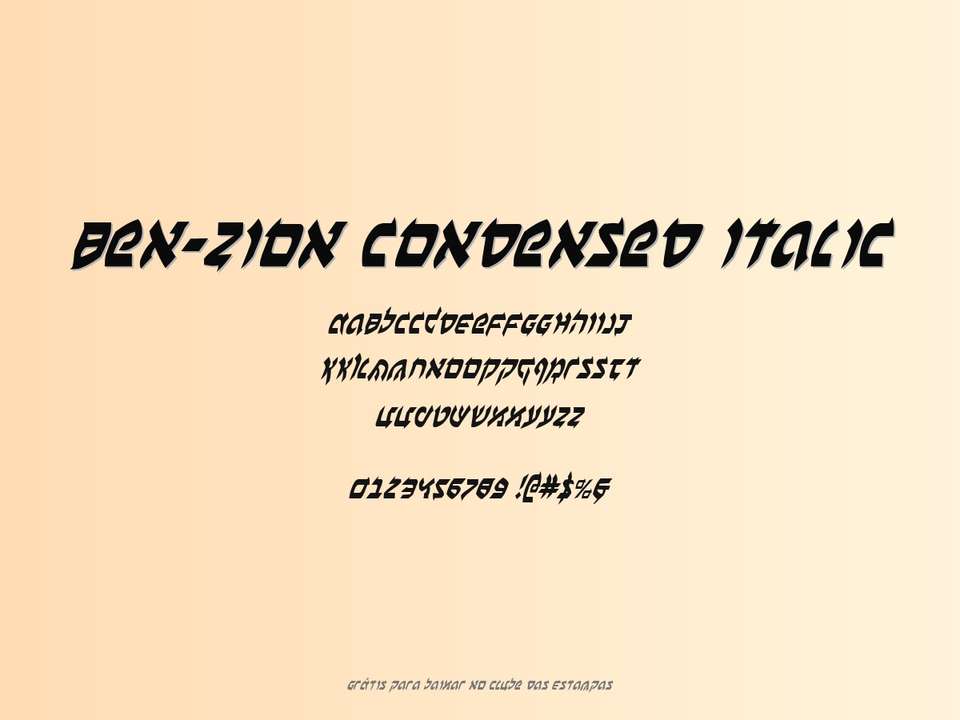 Fonte Ben Zion Condensed Italic Grátis Para Baixar