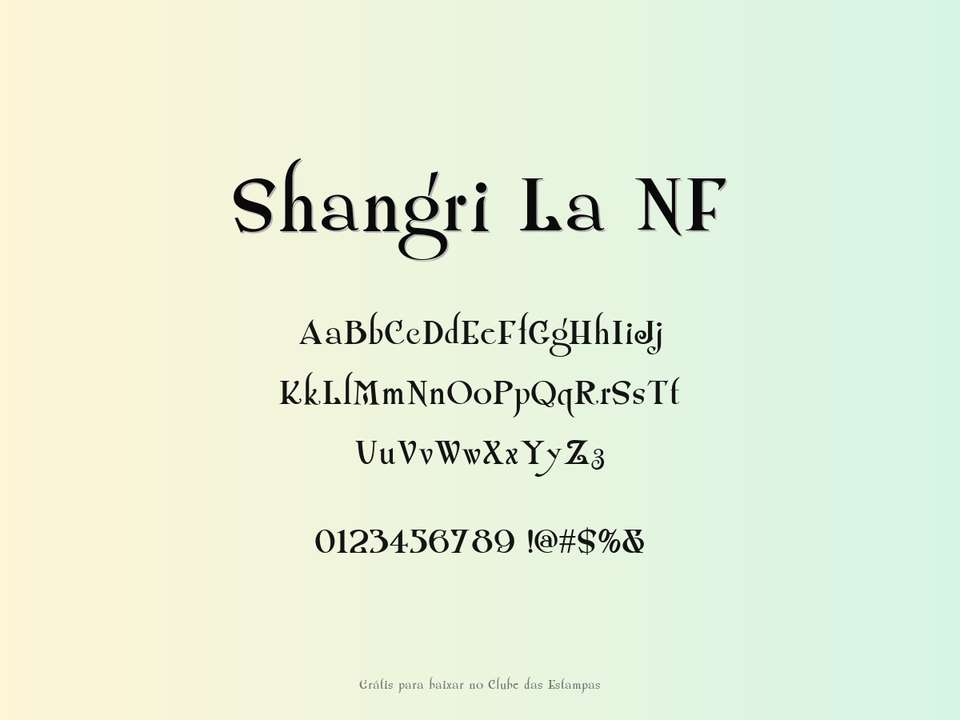 Fonte Shangri La Nf Grátis Para Baixar