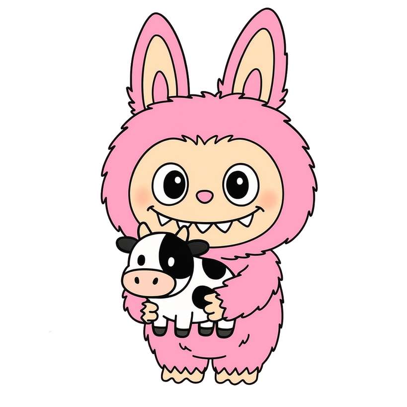 Ilustração De Personagem Labubu Com Pintinho Personagens Png Arte Para Caneca Grátis Pra Baixar Veto