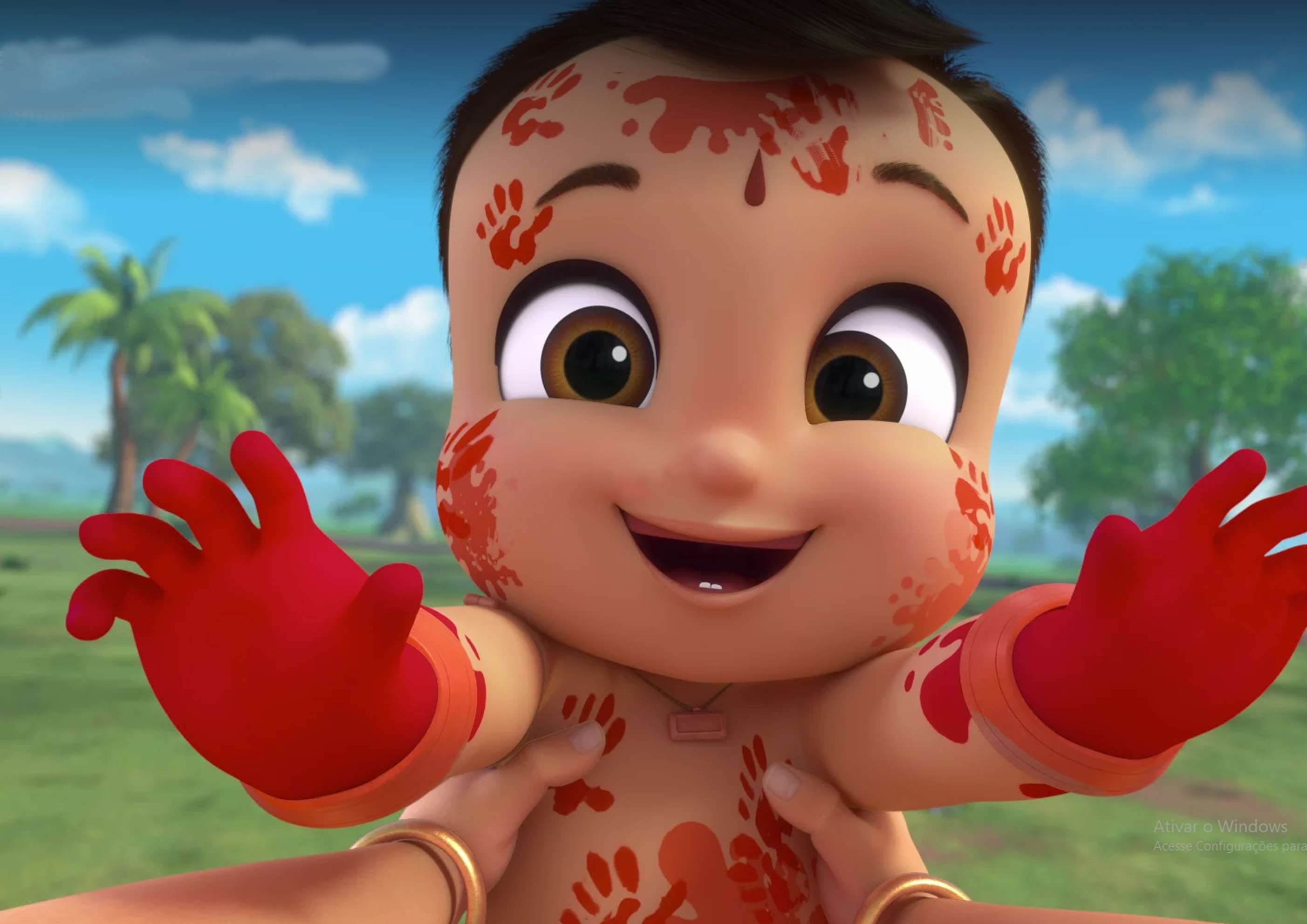 Bebê Com Tinta Vermelha Animação Png Grátis Para Baixar