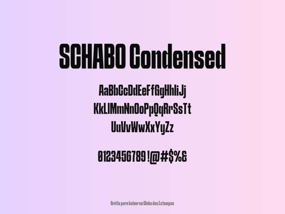 Fonte Schabo Condensed Grátis Para Baixar