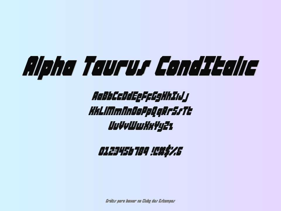 Fonte Alpha Taurus Conditalic Grátis Para Baixar