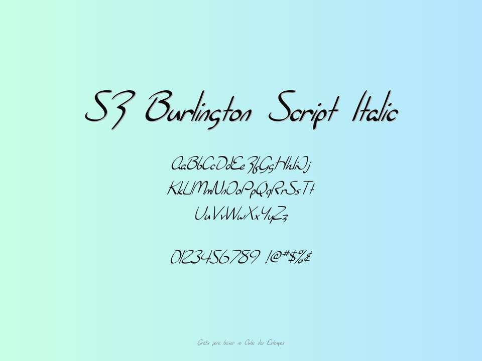 Fonte Sf Burlington Script Italic Grátis Para Baixar