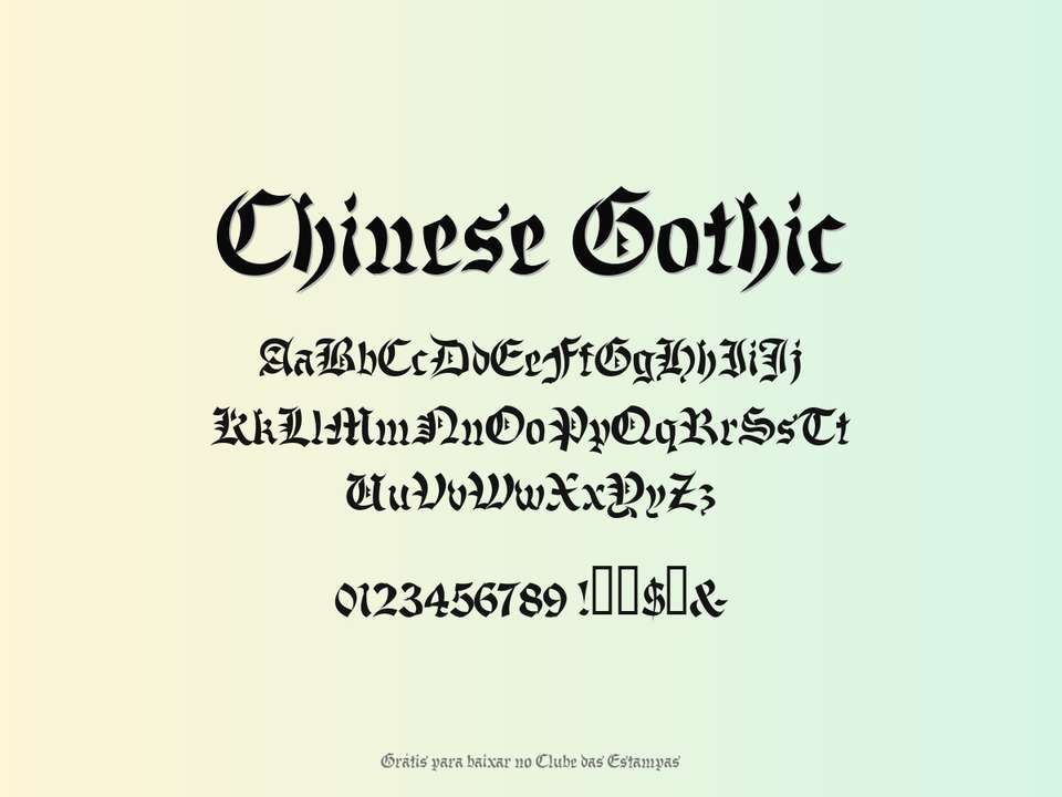 Fonte Chinese Gothic Grátis Para Baixar