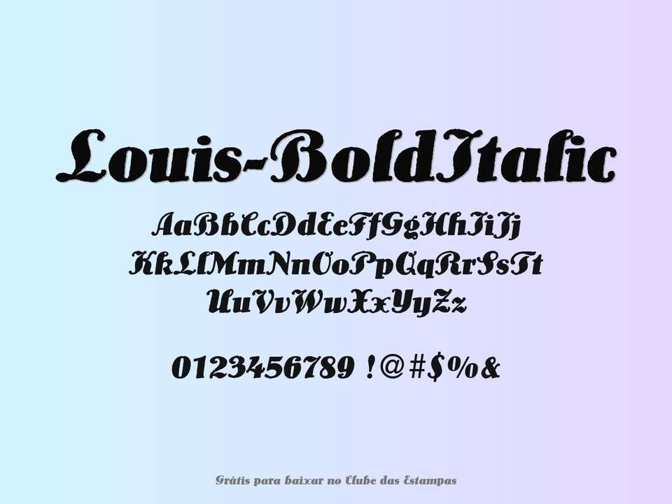 Fonte Louis Bolditalic Grátis Para Baixar