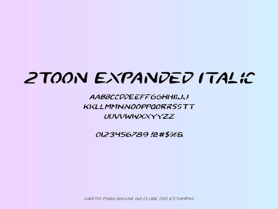 Fonte 2toon Expanded Italic Grátis Para Baixar