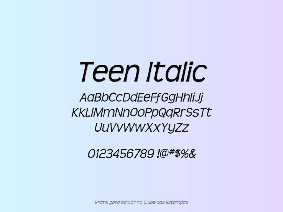Fonte Teen Italic Grátis Para Baixar