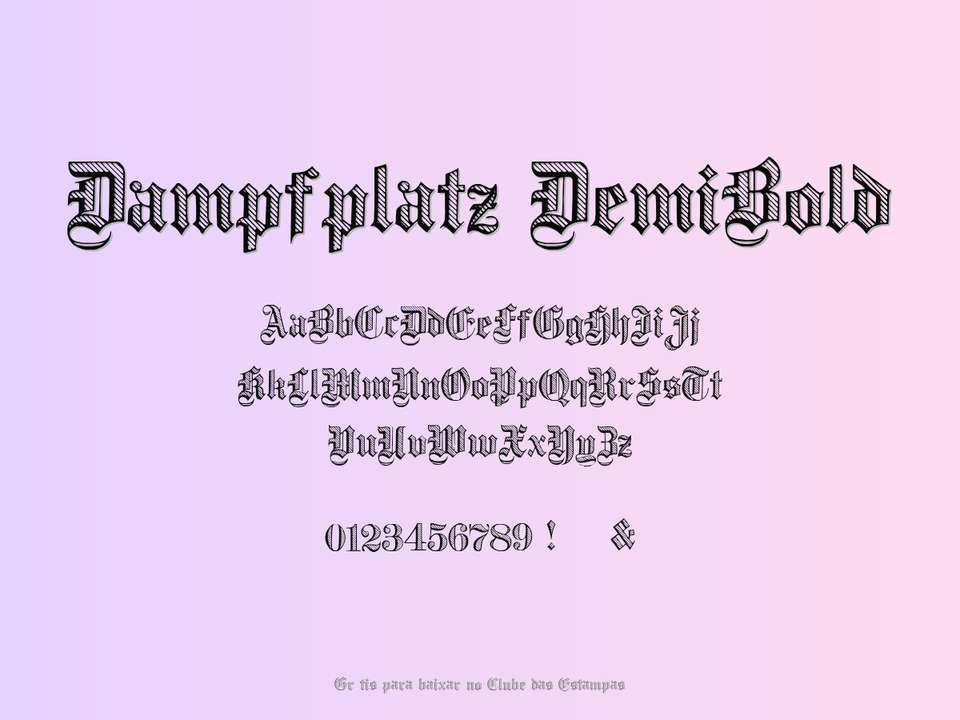 Fonte Dampfplatz Demibold Grátis Para Baixar