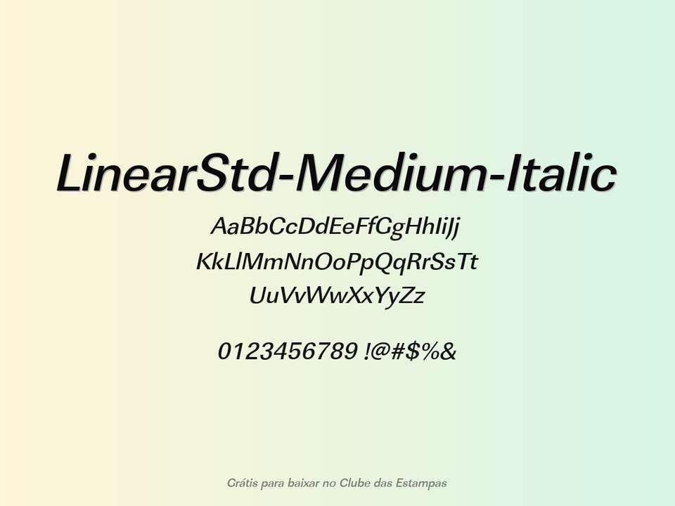 Fonte Linearstd Medium Italic Grátis Para Baixar
