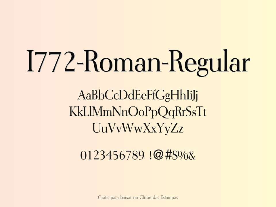 Fonte I772 Roman Regular Grátis Para Baixar