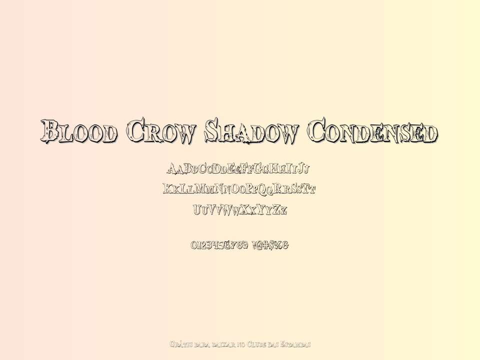 Fonte Blood Crow Shadow Condensed Grátis Para Baixar