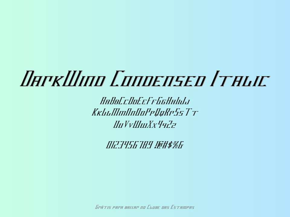 Fonte Darkwind Condensed Italic Grátis Para Baixar