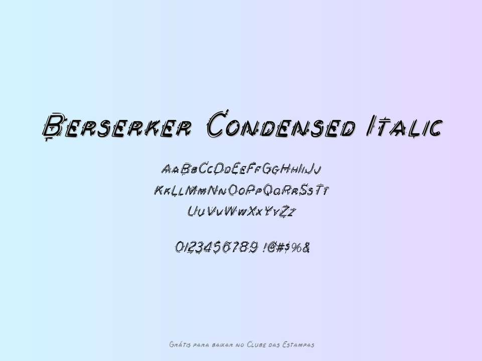 Fonte Berserker Condensed Italic Grátis Para Baixar