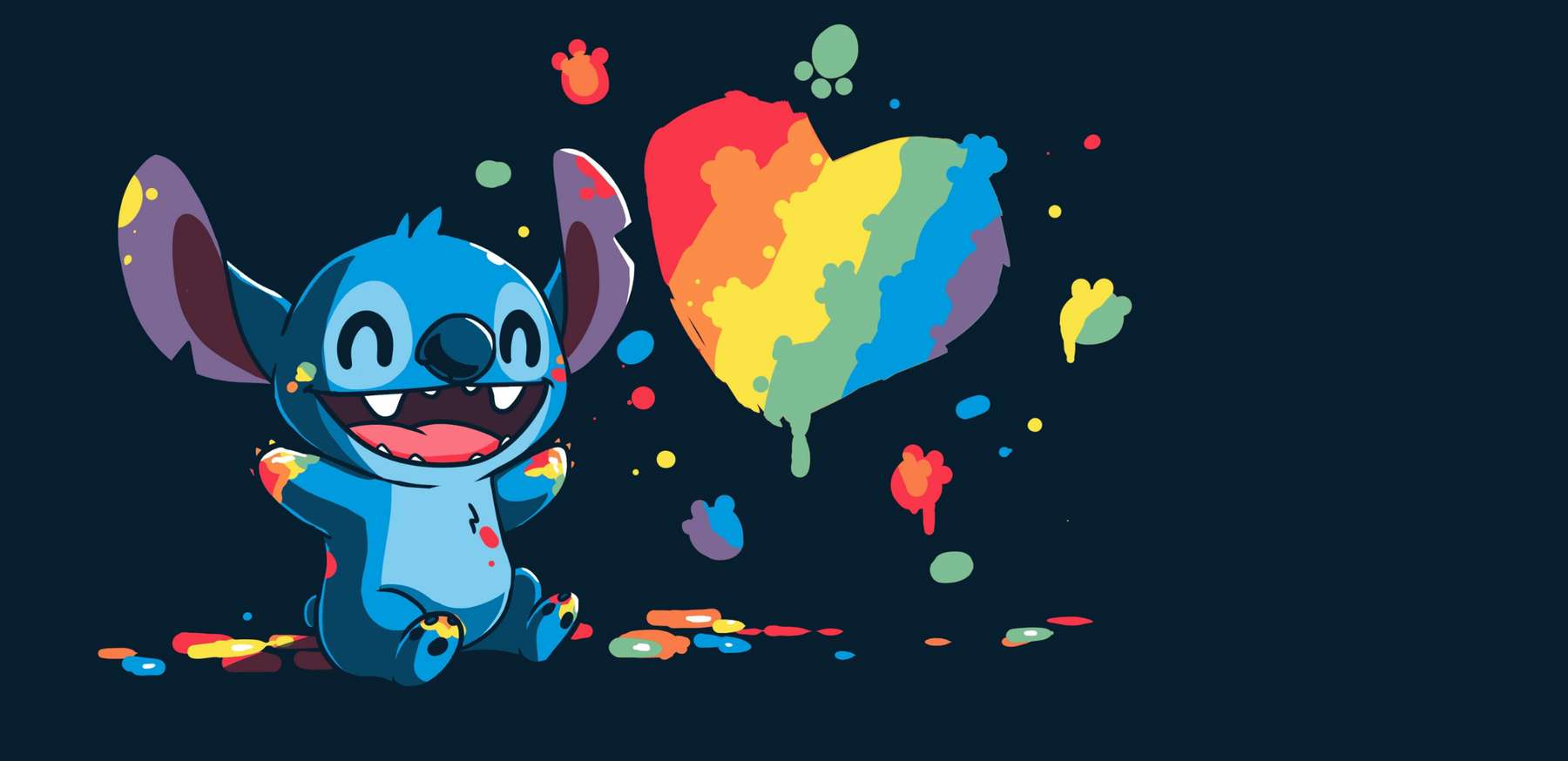 Personagem Stitch E Coração Colorido Divertido Desenho Animado Png Arte Para Caneca Grátis Pra Baixa