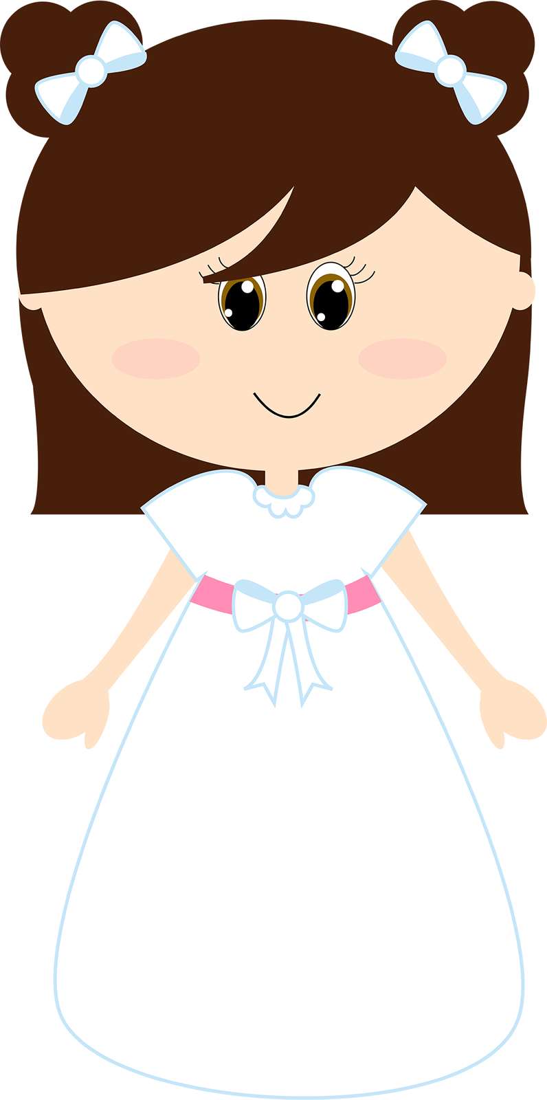 Menina Desenho Animado Cabelo Castanho Personagem Png Grátis Para Baixar