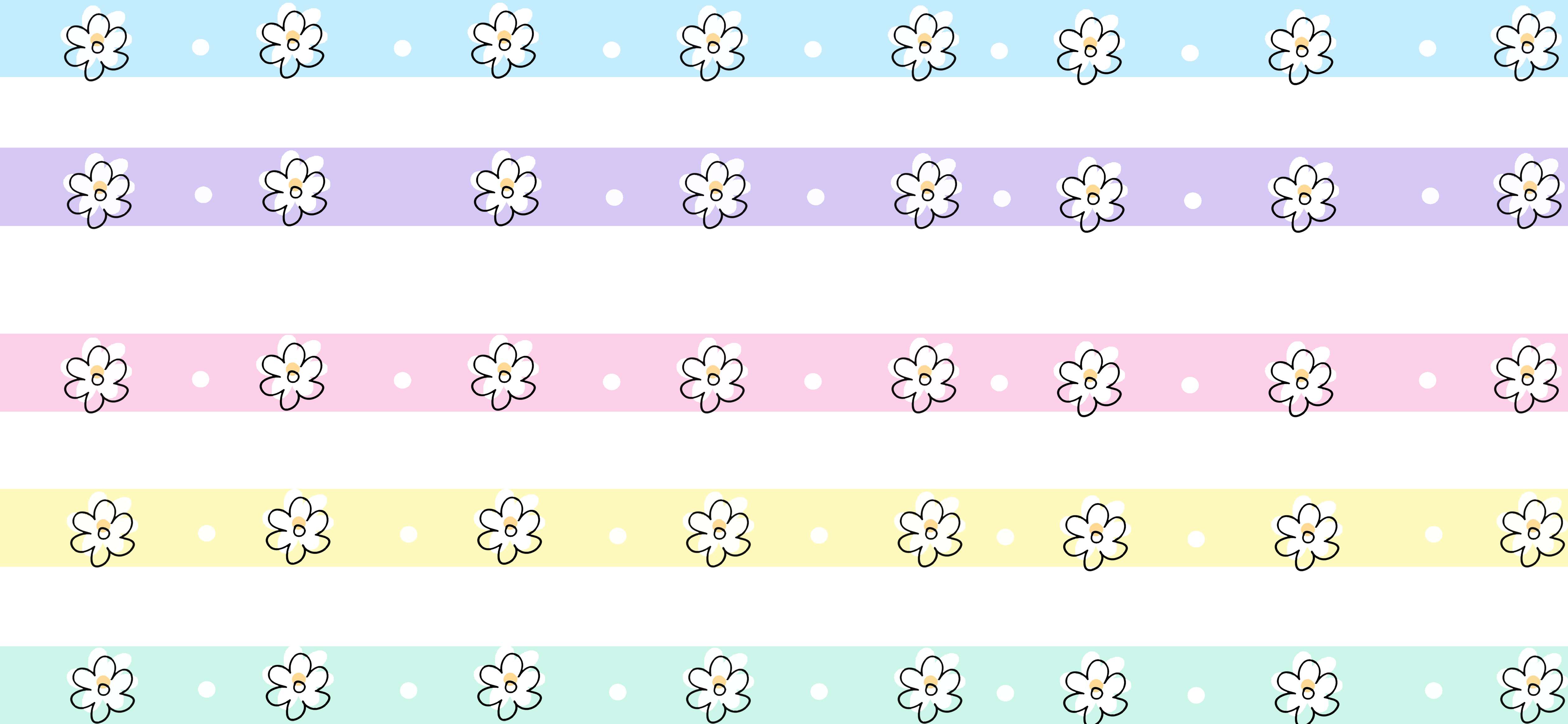 Padrão De Faixas Coloridas Com Flores Margarida Flores Png Arte Para Caneca Grátis Pra Baixar