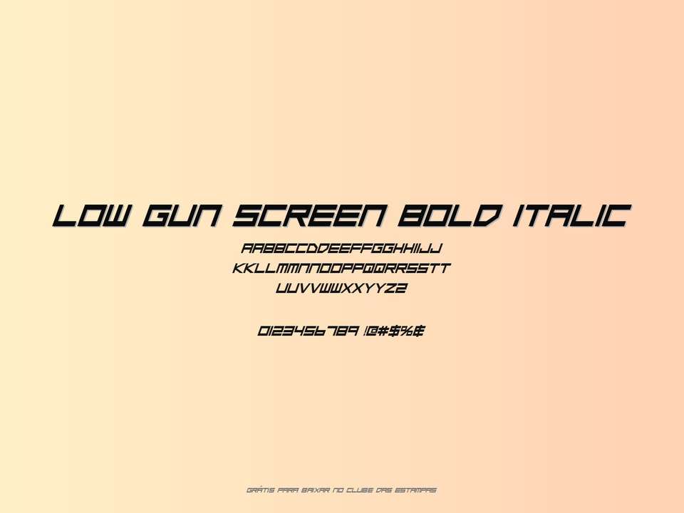 Fonte Low Gun Screen Bold Italic Grátis Para Baixar