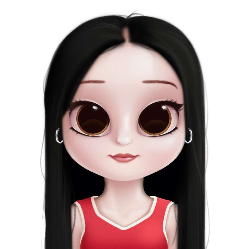 Desenho De Menina Cabelos Pretos Personagem Png Grátis Para Baixar