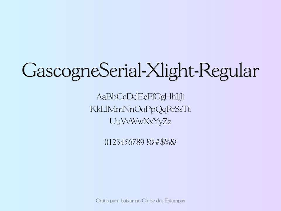 Fonte Gascogneserial Xlight Regular Grátis Para Baixar