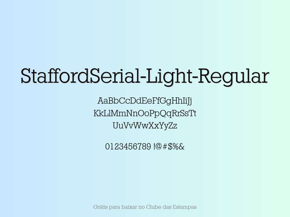 Fonte Staffordserial Light Regular Grátis Para Baixar