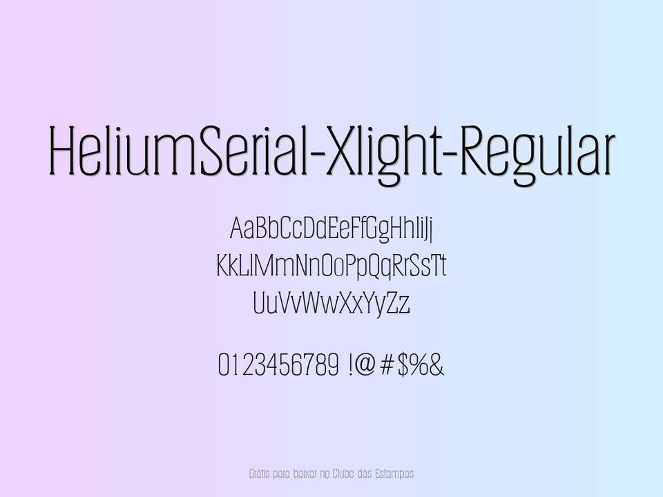 Fonte Heliumserial Xlight Regular Grátis Para Baixar