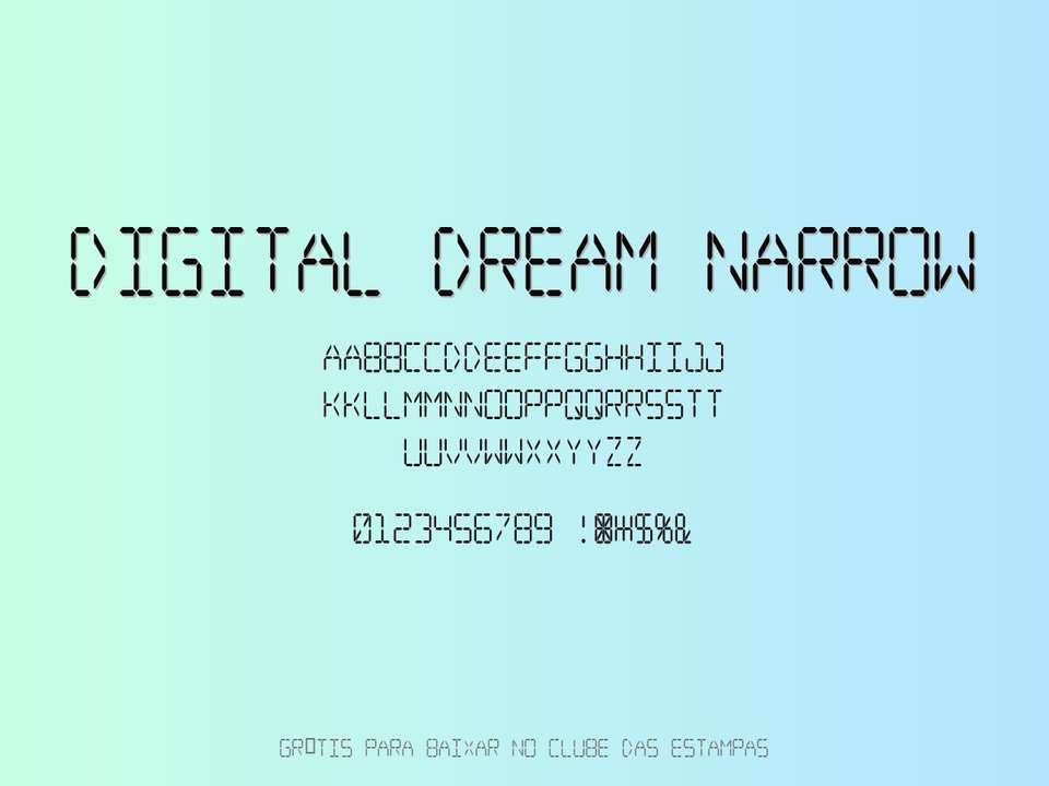Fonte Digital Dream Narrow Grátis Para Baixar