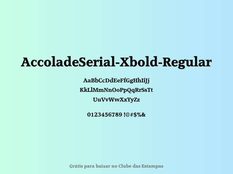 Fonte Accoladeserial Xbold Regular Grátis Para Baixar