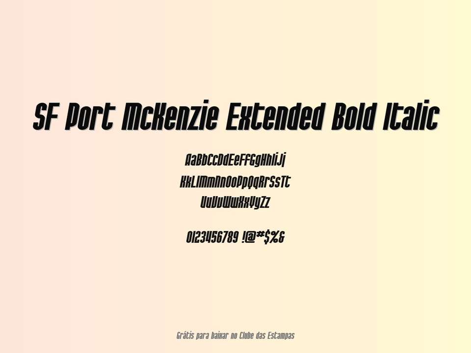 Fonte Sf Port Mckenzie Extended Bold Italic Grátis Para Baixar