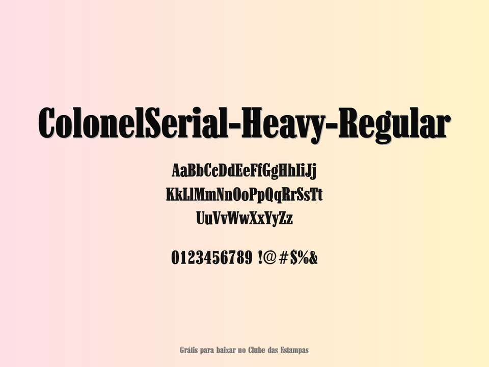 Fonte Colonelserial Heavy Regular Grátis Para Baixar