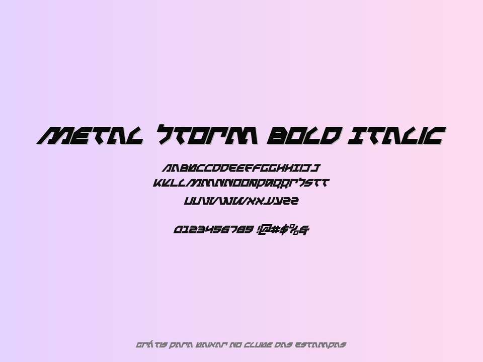 Fonte Metal Storm Bold Italic Grátis Para Baixar