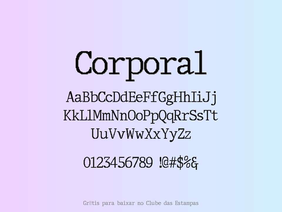 Fonte Corporal Grátis Para Baixar