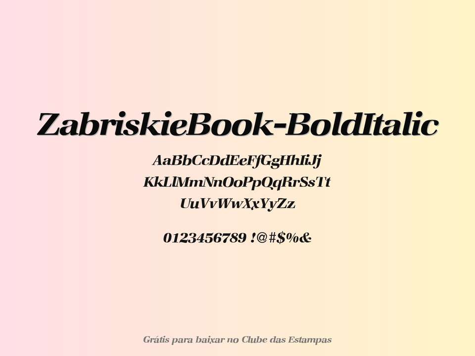 Fonte Zabriskiebook Bolditalic Grátis Para Baixar