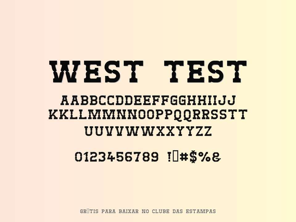 Fonte West Test Grátis Para Baixar
