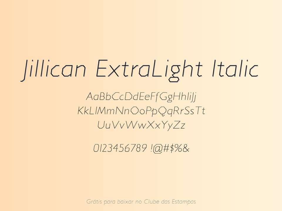 Fonte Jillican Extralight Italic Grátis Para Baixar