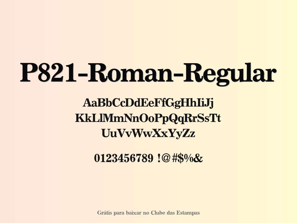 Fonte P821 Roman Regular Grátis Para Baixar