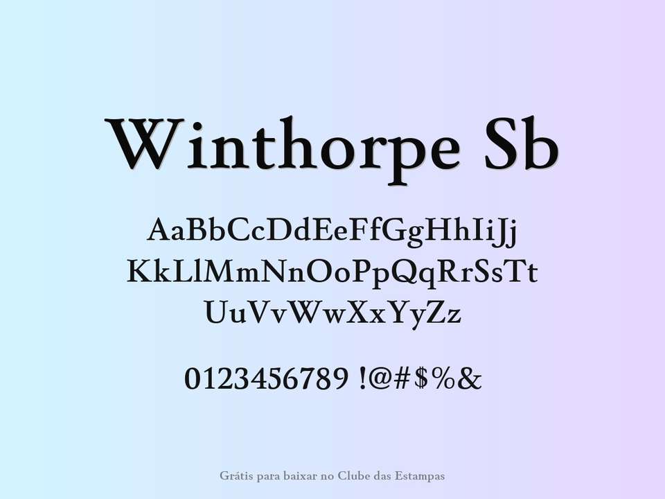 Fonte Winthorpe Sb Grátis Para Baixar