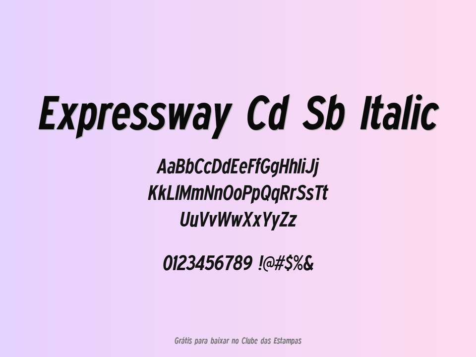 Fonte Expressway Cd Sb Italic Grátis Para Baixar