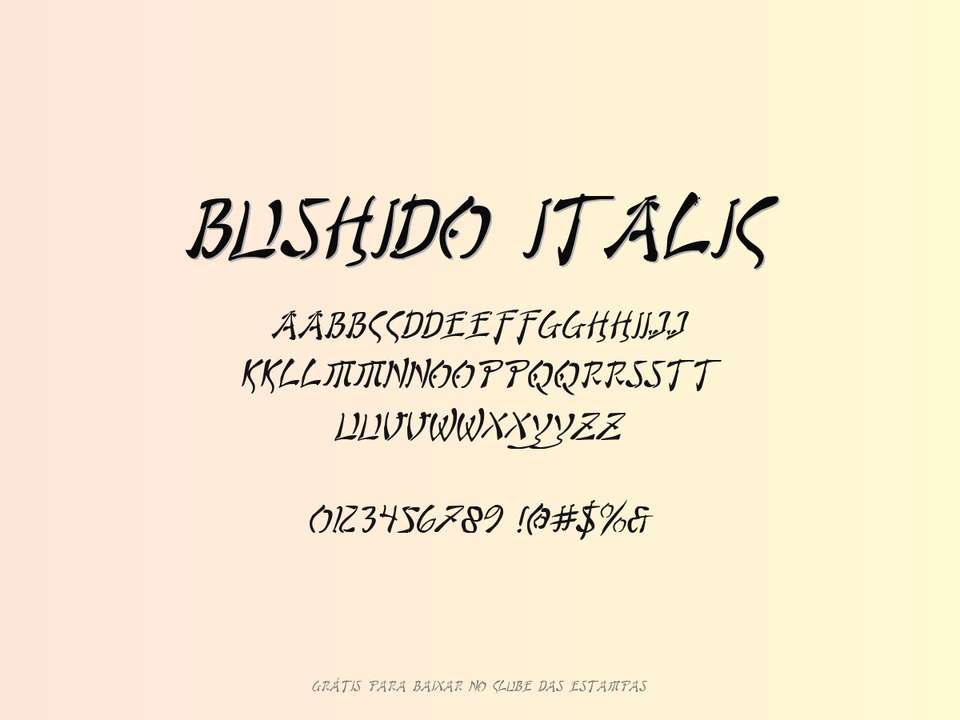 Fonte Bushido Italic Grátis Para Baixar