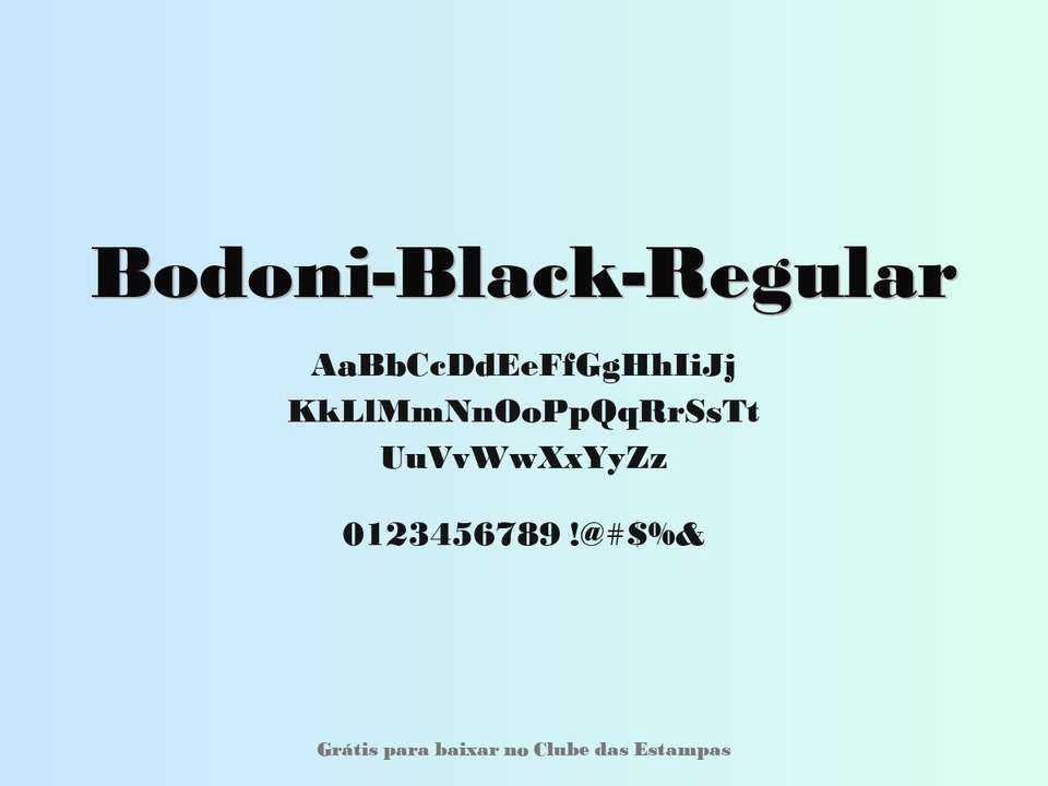 Fonte Bodoni Black Regular Grátis Para Baixar