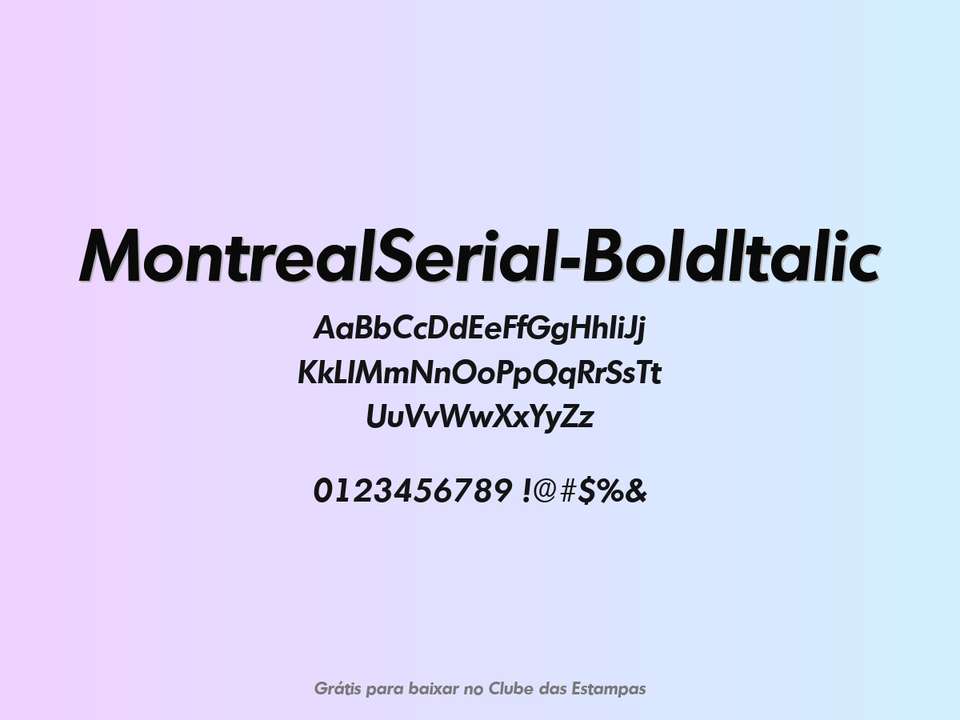 Fonte Montrealserial Bolditalic Grátis Para Baixar