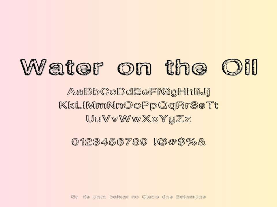 Fonte Water On The Oil Grátis Para Baixar