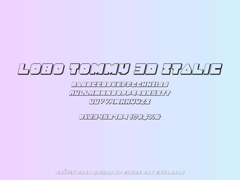 Fonte Lobo Tommy 3d Italic Grátis Para Baixar
