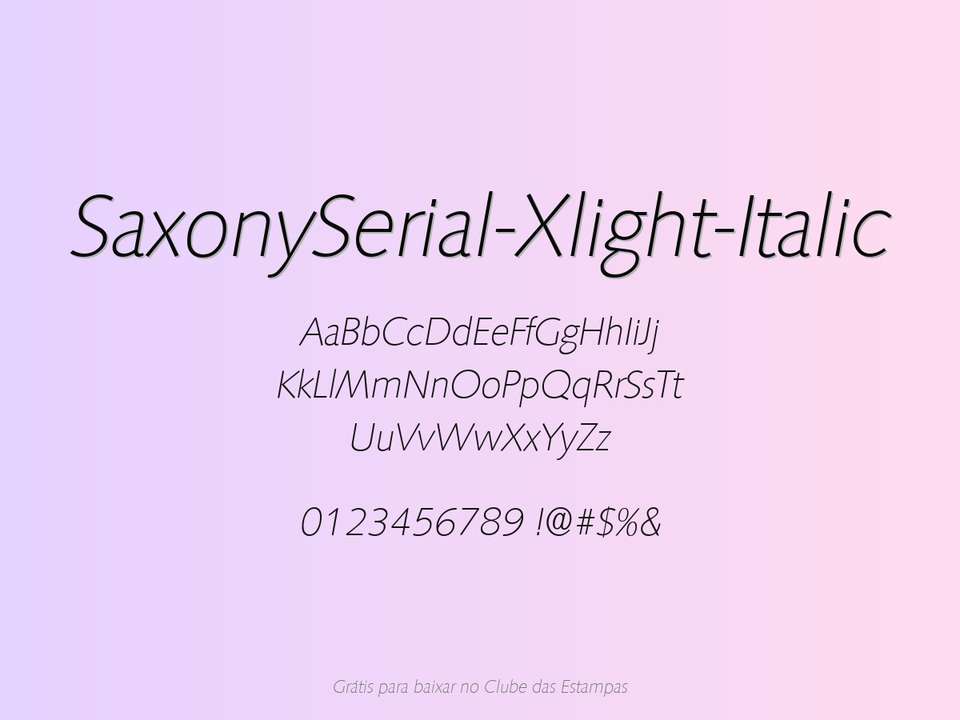 Fonte Saxonyserial Xlight Italic Grátis Para Baixar