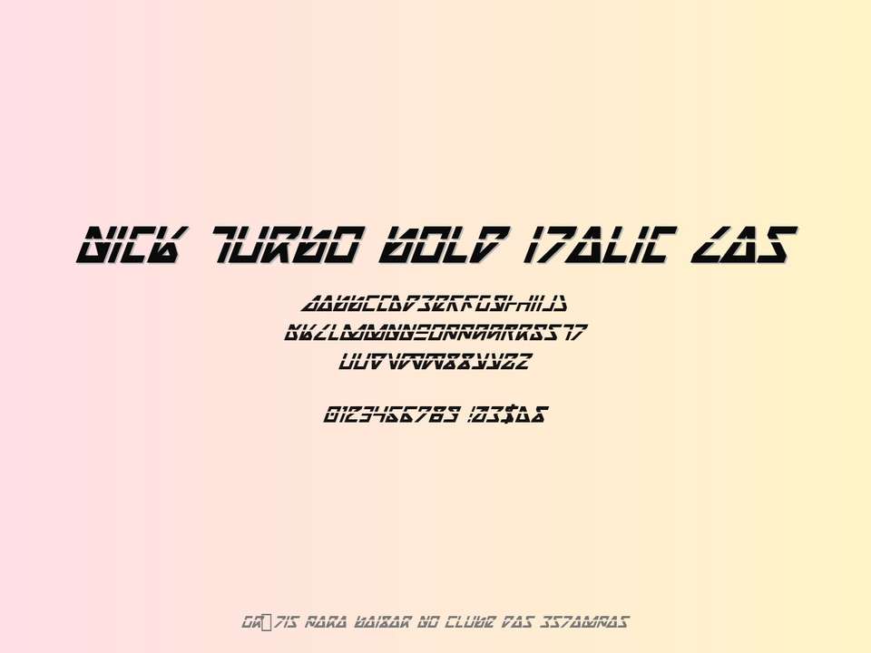 Fonte Nick Turbo Bold Italic Las Grátis Para Baixar