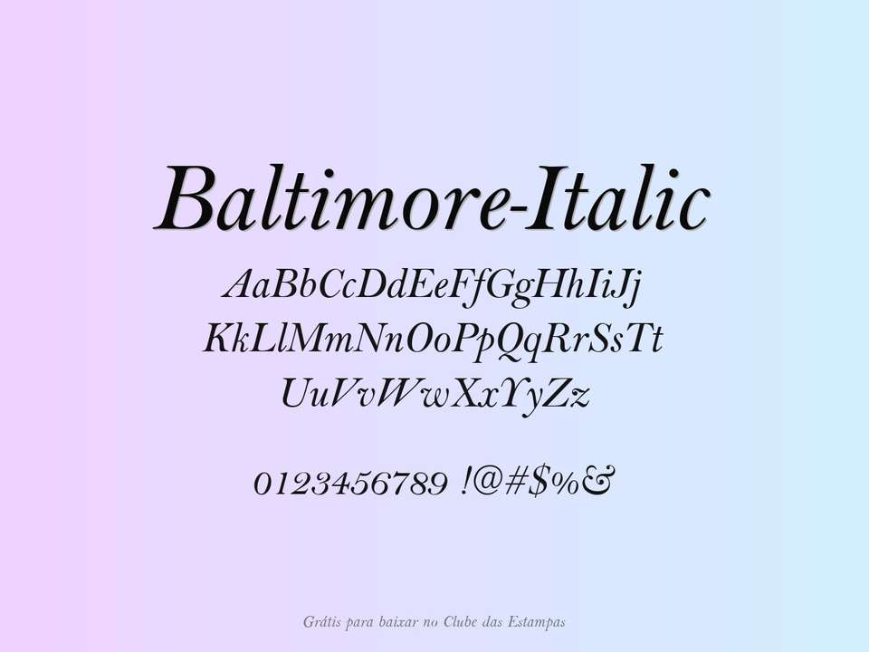 Fonte Baltimore Italic Grátis Para Baixar