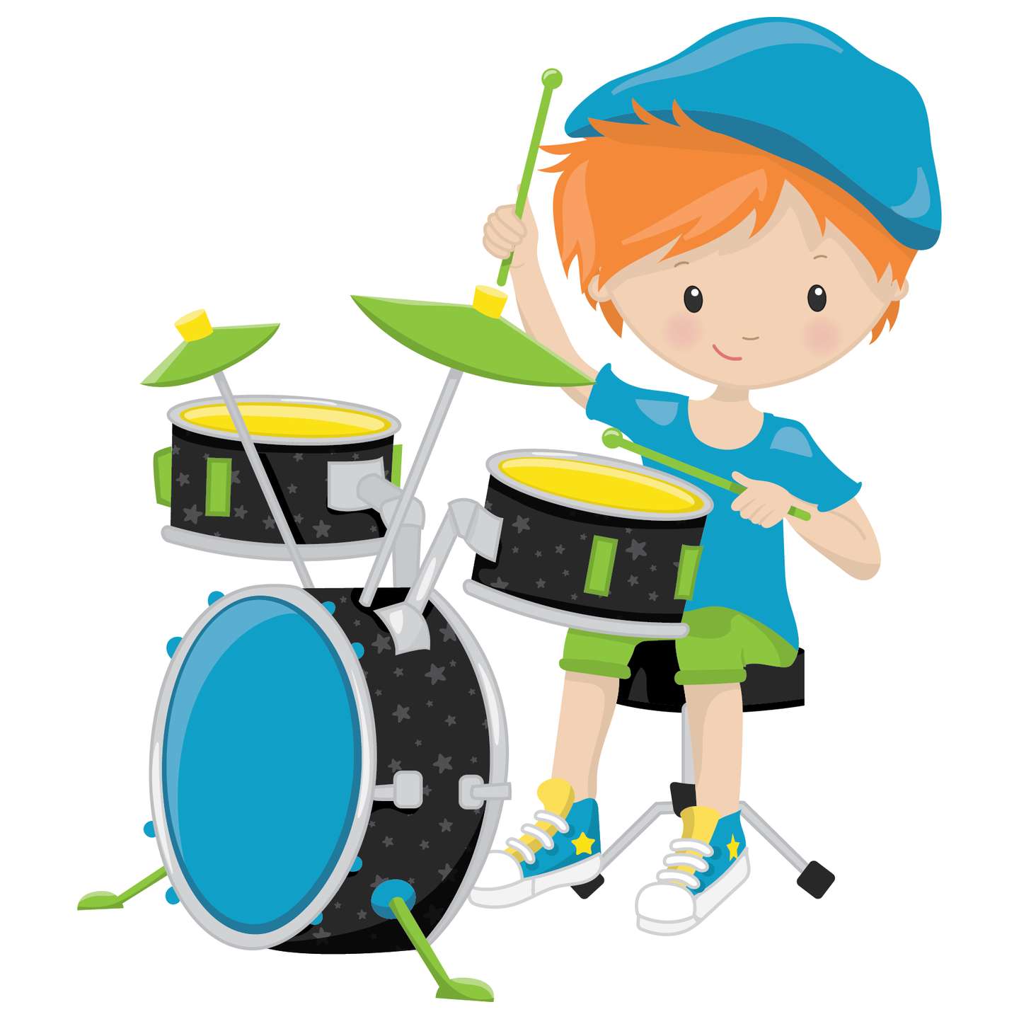 Menino Tocando Bateria Música Png Grátis Para Baixar Arte