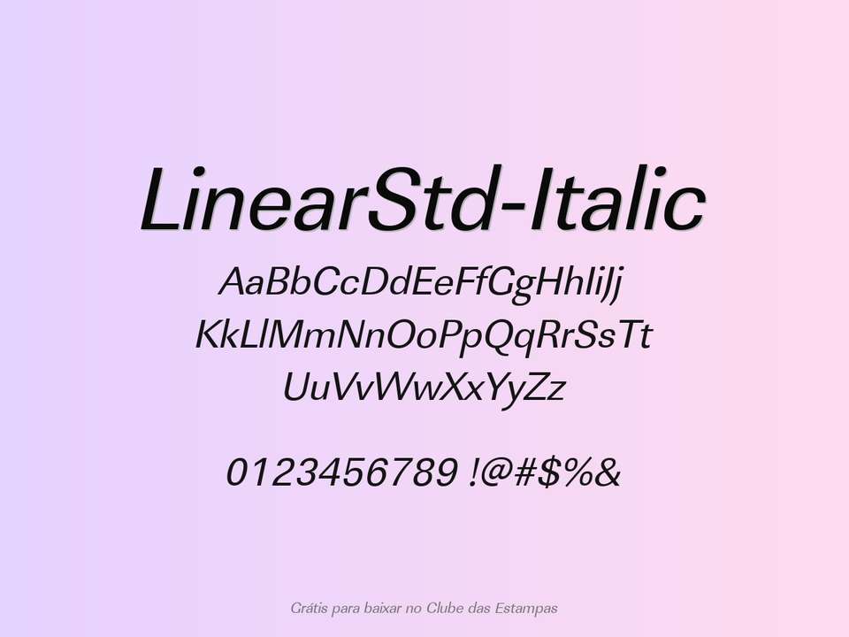 Fonte Linearstd Italic Grátis Para Baixar
