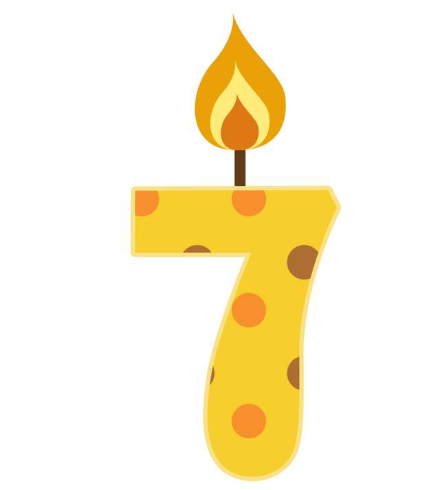 Elemento Numeral Aniversário Vela 7 Sete Anos (4)