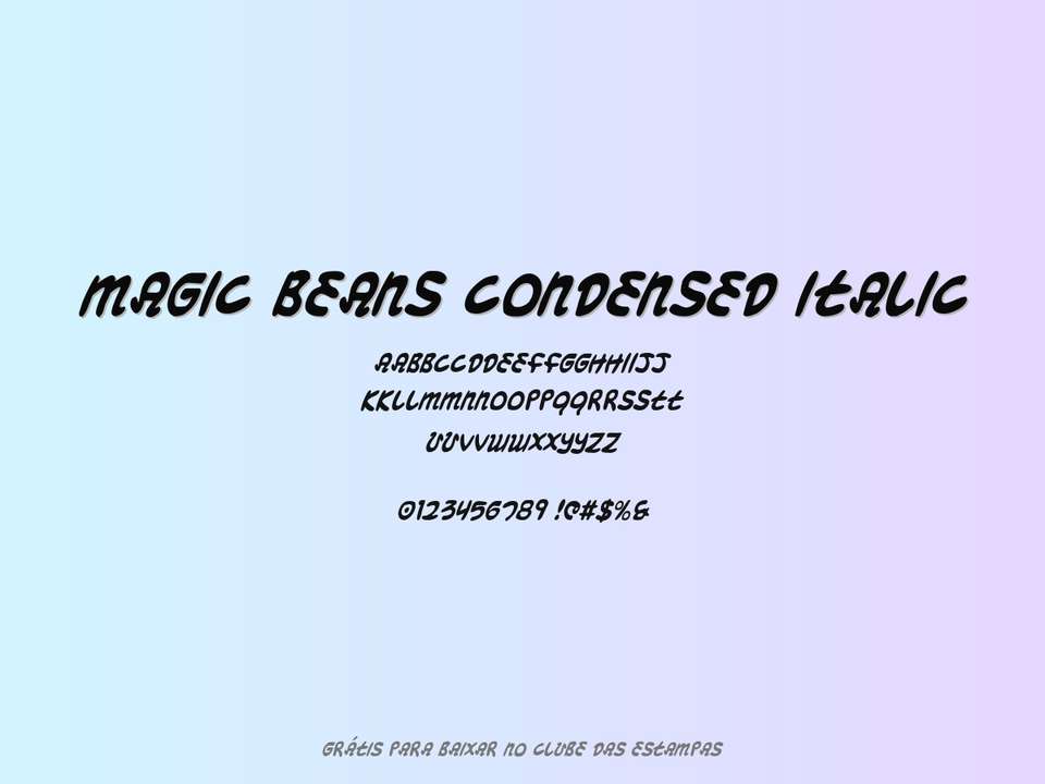 Fonte Magic Beans Condensed Italic Grátis Para Baixar